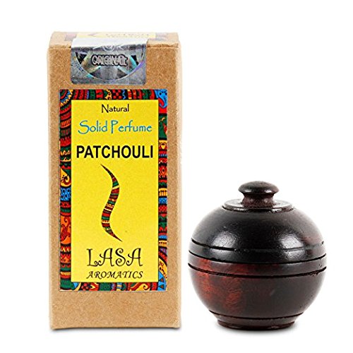 LASA Aromatics Patchouli Natur Solid Perfume Body Moschus in Holz Jar – 6 GM von LASA