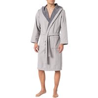 LASA Herren Kapuzenbademantel grau Frottee unifarben von LASA