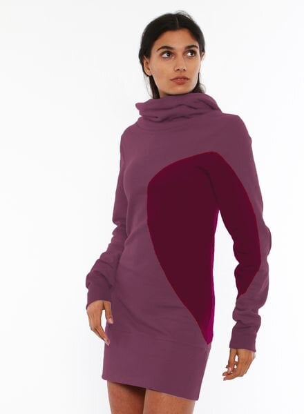 LASALINA Winter Kapuzenkleid aus Bio Baumwolle - NISSA von LASALINA