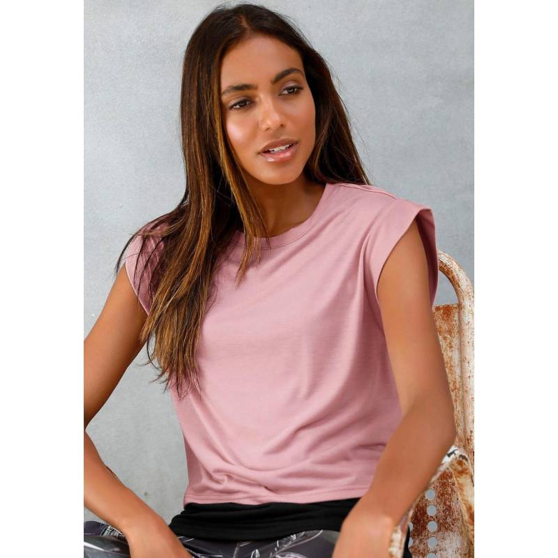 LASCANA ACTIVE 2-in-1-Shirt Damen rosa-schwarz Gr.M (40/42) von LASCANA ACTIVE