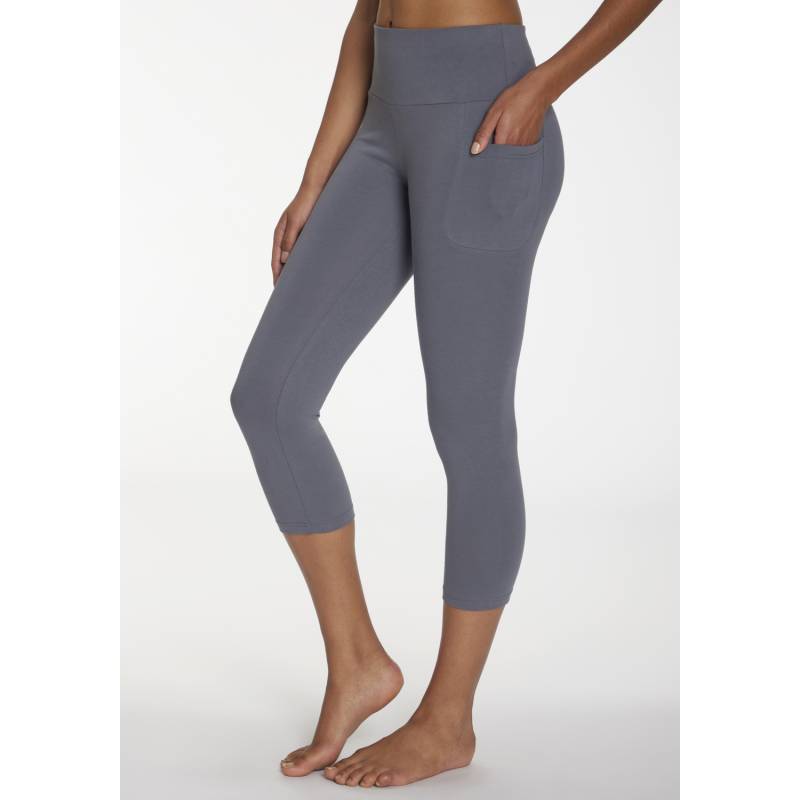LASCANA ACTIVE 3/4-Leggings Damen graublau Gr.44/46 von LASCANA ACTIVE