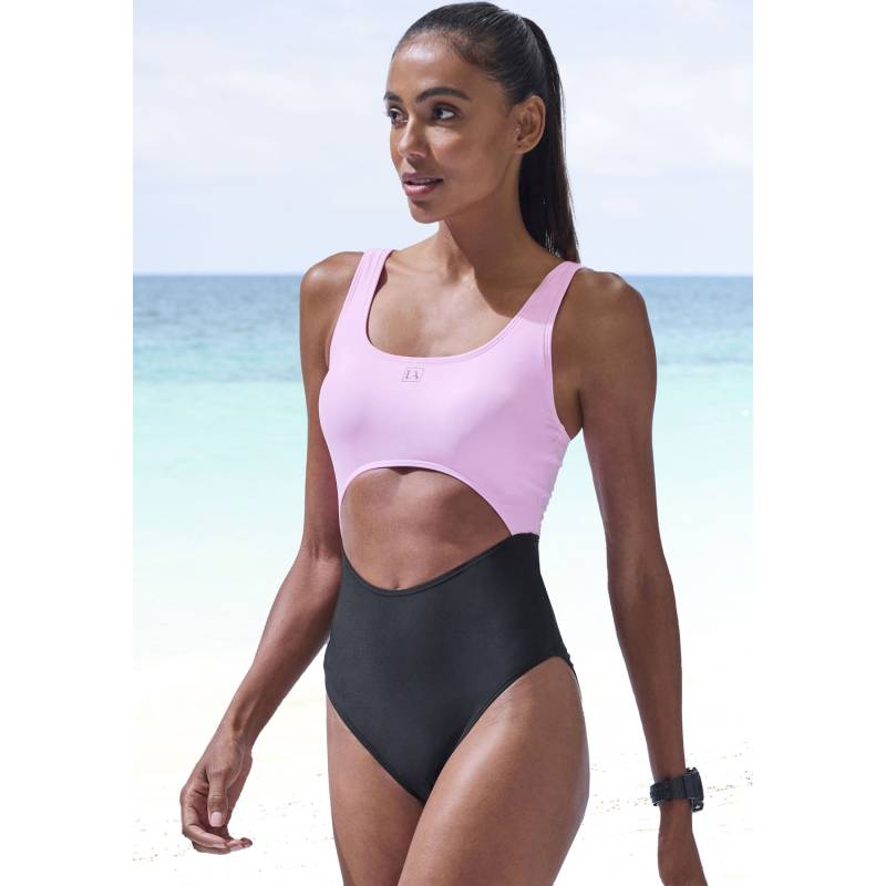 LASCANA ACTIVE Badeanzug Damen schwarz-rosa Gr.44 von LASCANA ACTIVE
