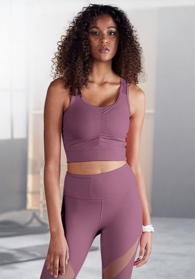 LASCANA ACTIVE Crop-Top -Sport Top mit Raffung und Mesheinsätze von LASCANA ACTIVE