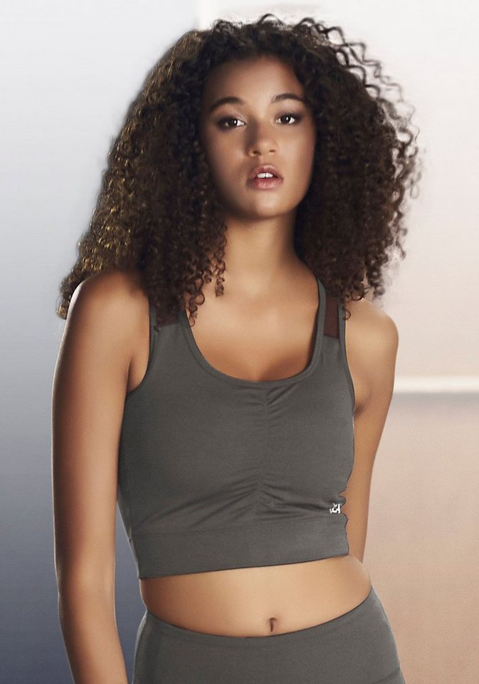 LASCANA ACTIVE Crop-Top mit Raffung und Mesheinsätze von LASCANA ACTIVE