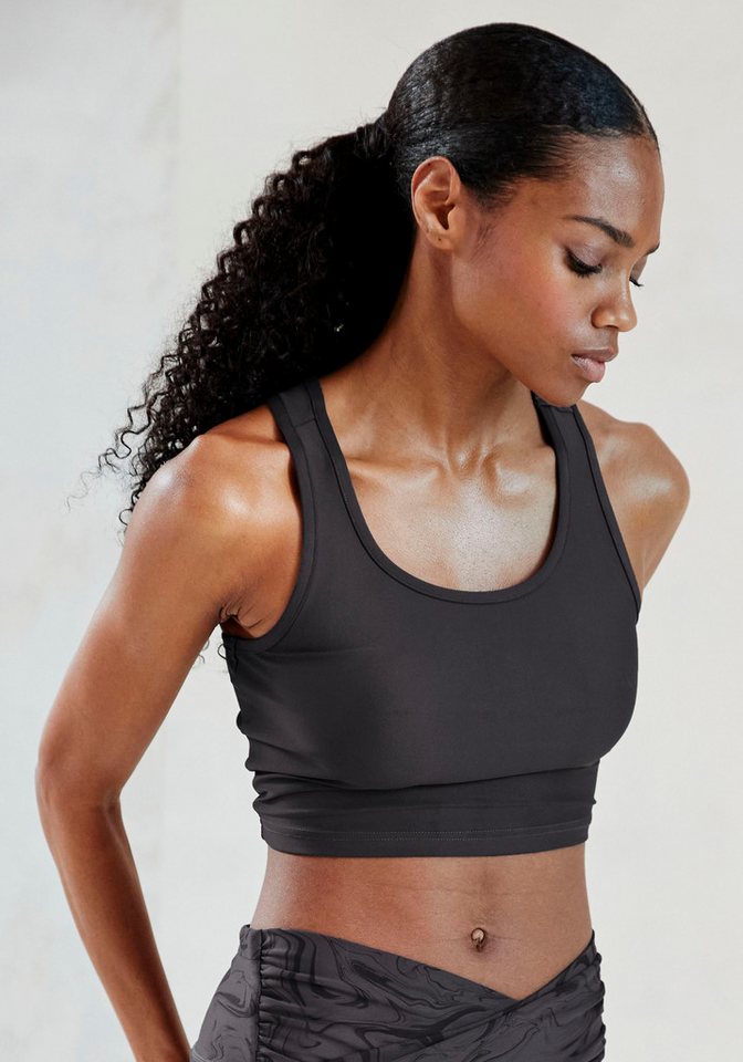 LASCANA ACTIVE Crop-Top Sporttop mit Ringerrücken und Logodruck von LASCANA ACTIVE