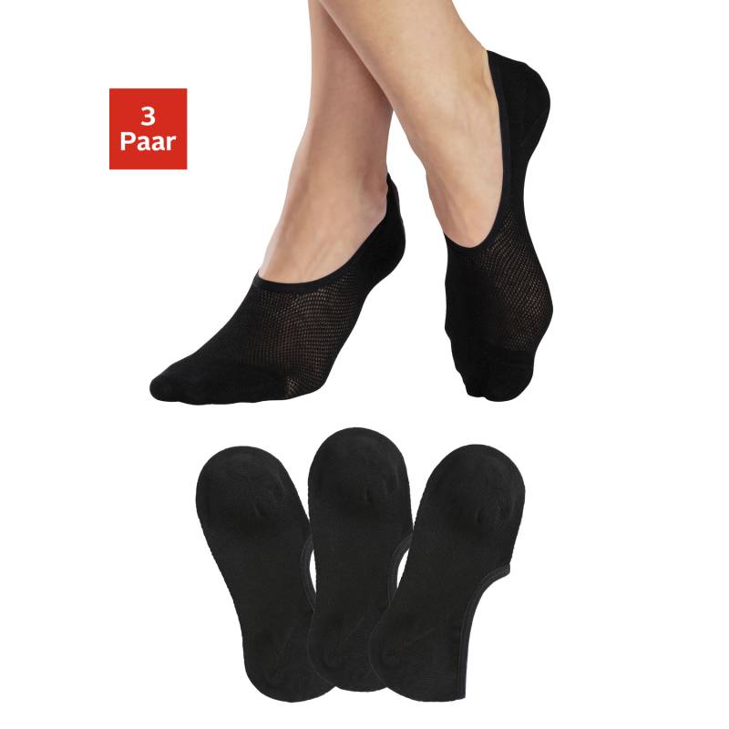 LASCANA ACTIVE Füßlinge Damen 3x schwarz Gr.35-38 von LASCANA ACTIVE