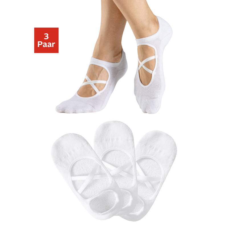 LASCANA ACTIVE Füßlinge Damen 3x weiß Gr.39-42 von LASCANA ACTIVE