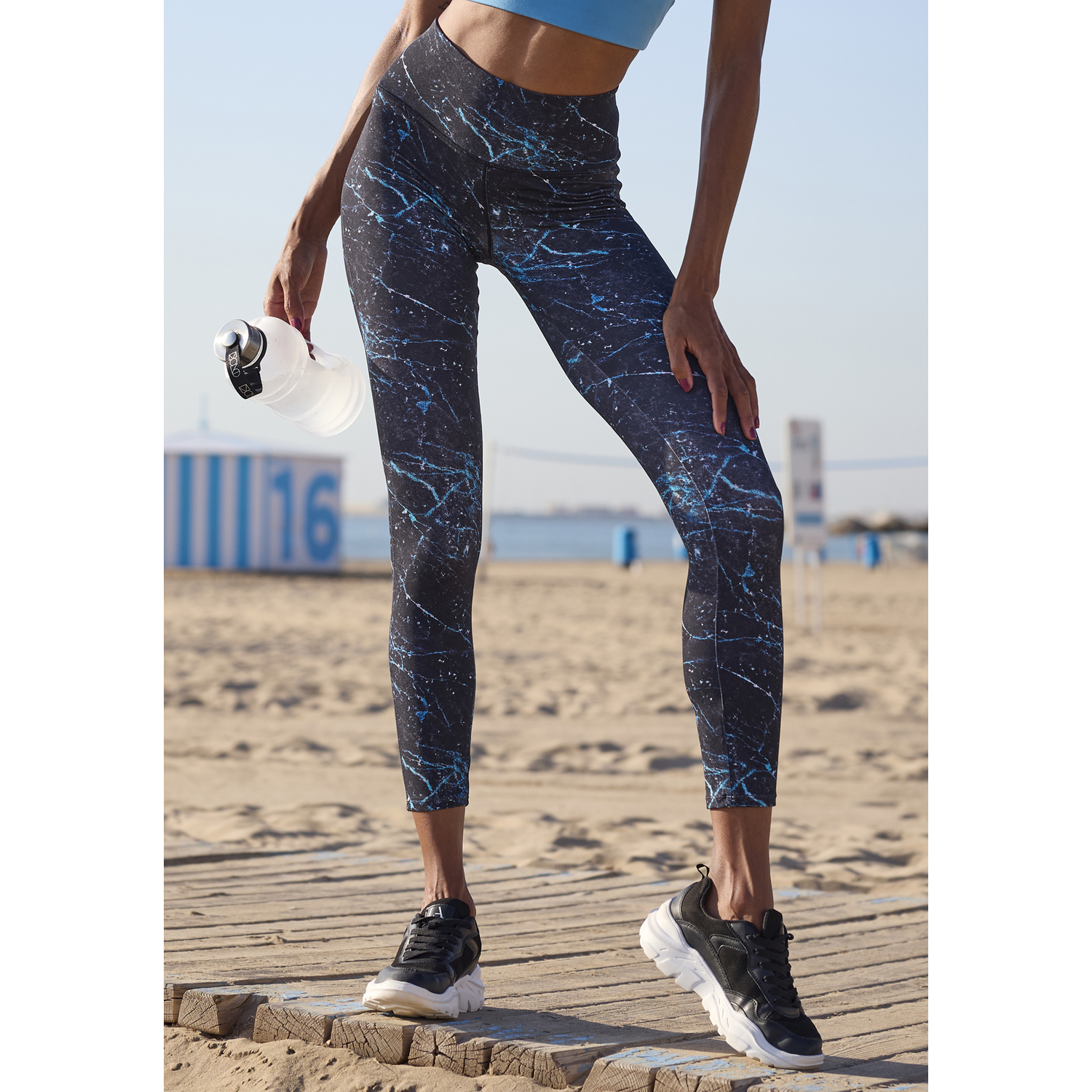 LASCANA ACTIVE Leggings Damen schwarz, blau Gr.L (44/46) von LASCANA ACTIVE