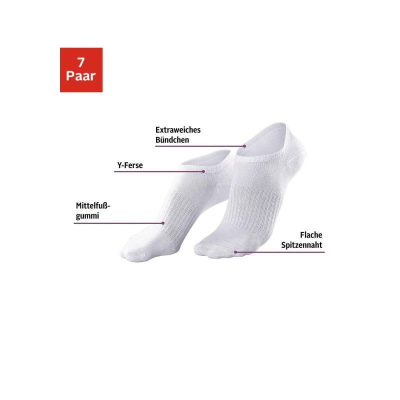 LASCANA ACTIVE Sneakersocken Damen 7x weiß Gr.39-42 von LASCANA ACTIVE