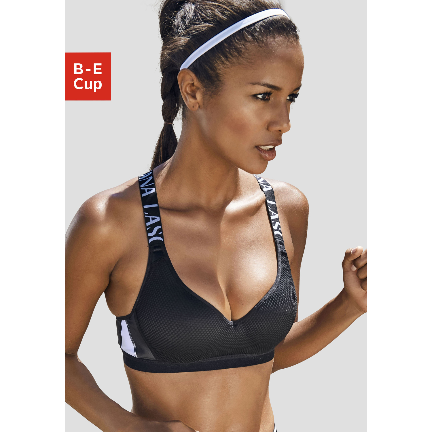LASCANA ACTIVE Sport-BH Damen schwarz-weiß Gr.75C von LASCANA ACTIVE