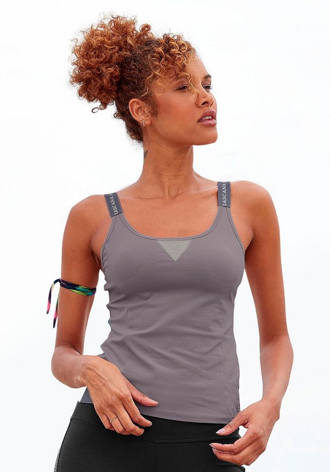 LASCANA ACTIVE Funktionsshirt mit beschrifteten Trägern und Mesh-Einsatz von LASCANA ACTIVE