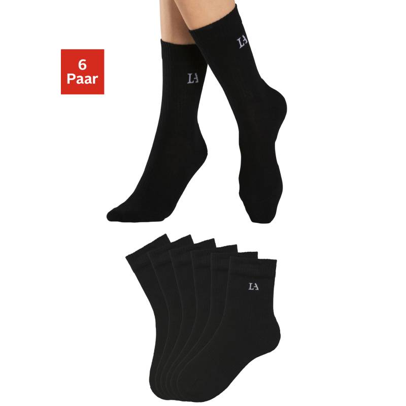 LASCANA ACTIVE Tennissocken Damen 6x schwarz Gr.35/38 von LASCANA ACTIVE