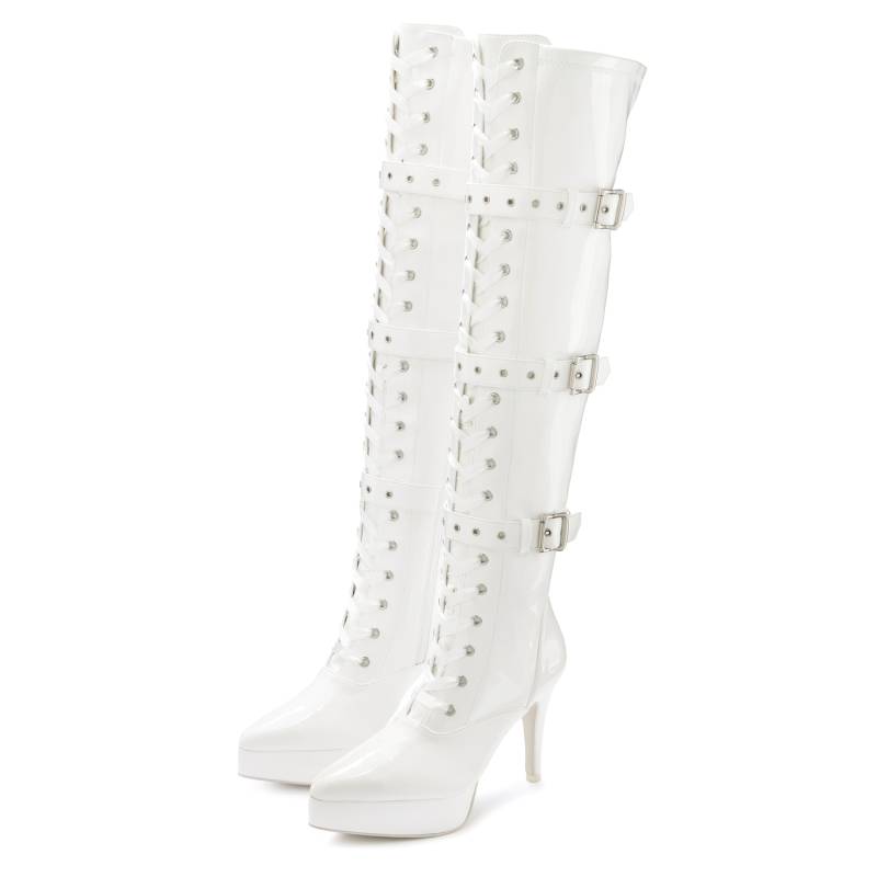 LASCANA BELLE AFFAIRE Overkneestiefel Damen weiß Gr.36 von LASCANA BELLE AFFAIRE