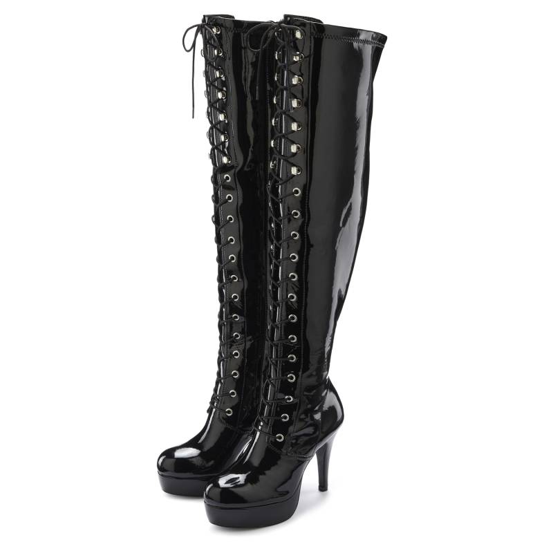 LASCANA BELLE AFFAIRE Overkneestiefel Damen schwarz Gr.40 von LASCANA BELLE AFFAIRE