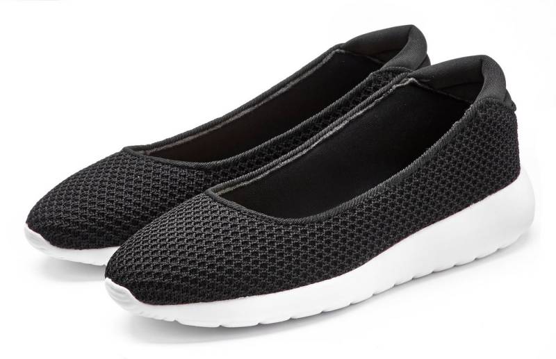 LASCANA Freizeitschuh, Slipper, Halbschuh, Ballerina zum Reinschlüpfen, leichte Mesh-Optik VEGAN von LASCANA