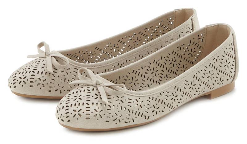 LASCANA Ballerina Freizeitschuh, Slipper, Halbschuh mit kleinen Cut-Outs VEGAN von LASCANA