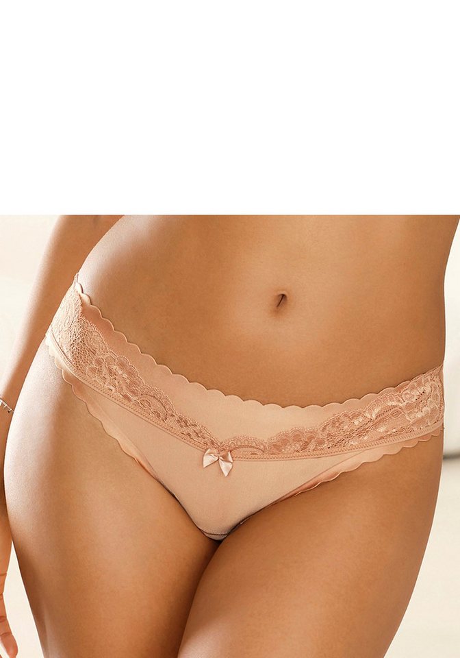 LASCANA Bikinislip mit extra flachen Kanten und feiner Spitze von LASCANA