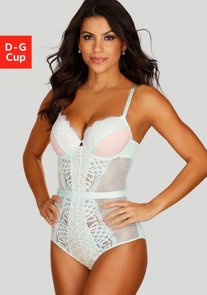 LASCANA Body Cara aus filigraner Spitze und Soft-Mesh anteilig aus recyceltem Material von LASCANA