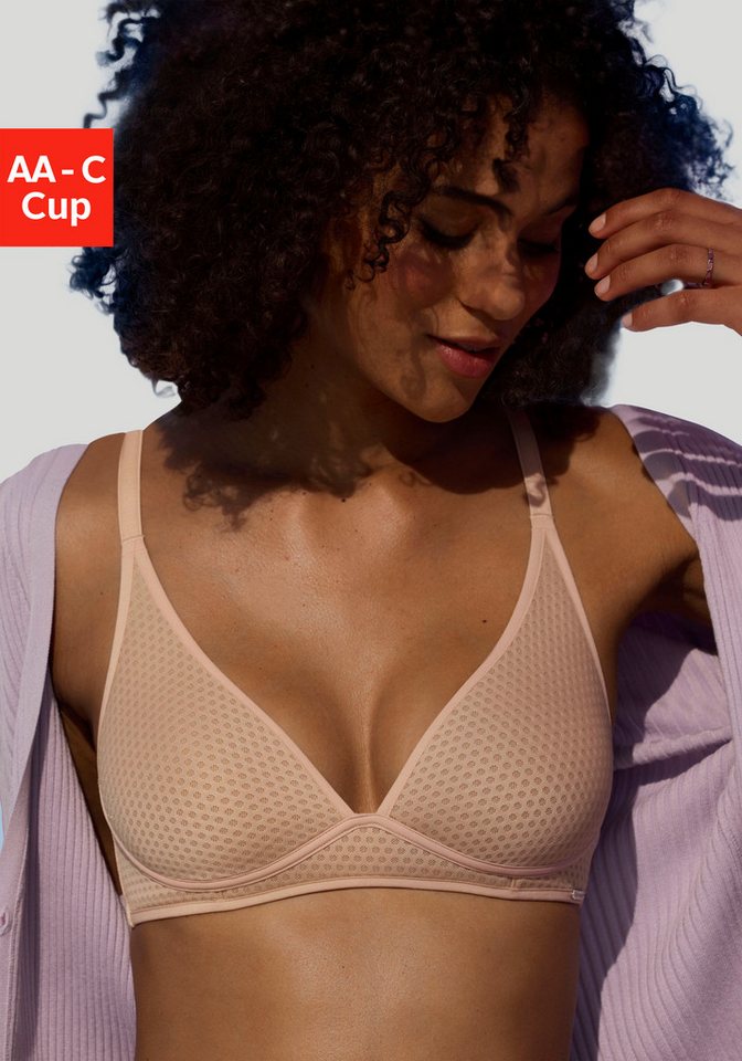 LASCANA Bralette-BH ohne Bügel mit Cups aus gemustertem Spacer-Material, Basic von LASCANA