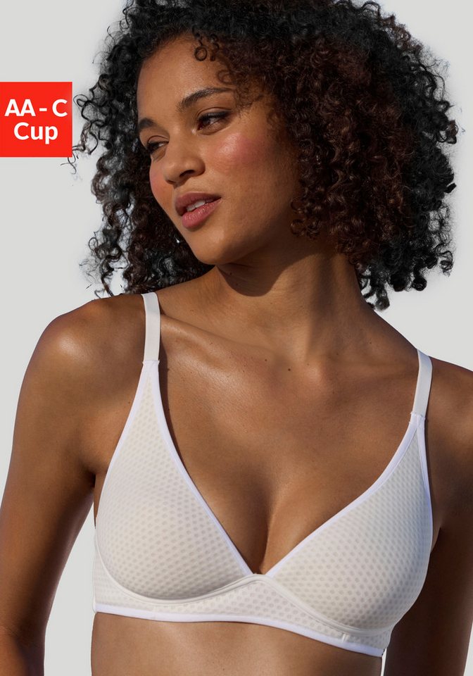 LASCANA Bralette-BH ohne Bügel mit Cups aus gemustertem Spacer-Material, Basic von LASCANA
