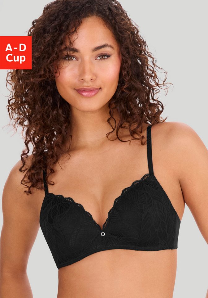 LASCANA Bralette-BH Alicia ohne Bügel mit feiner Spitze mit Blättermotiv, Dessous von LASCANA