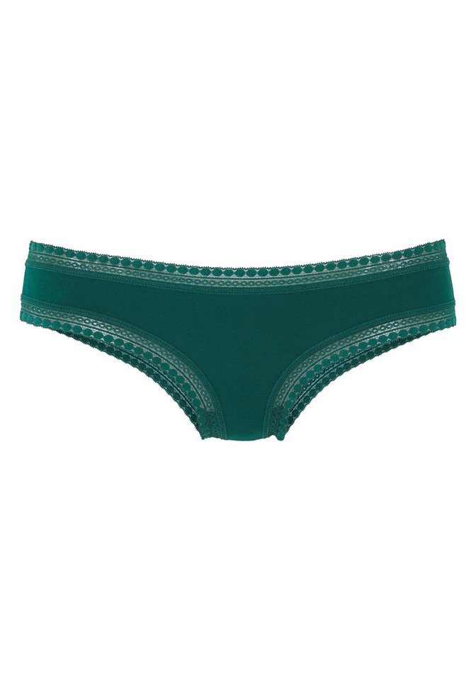 LASCANA Brasilslip (3er-Set) aus elastischer Baumwolle mit weicher Spitze von LASCANA