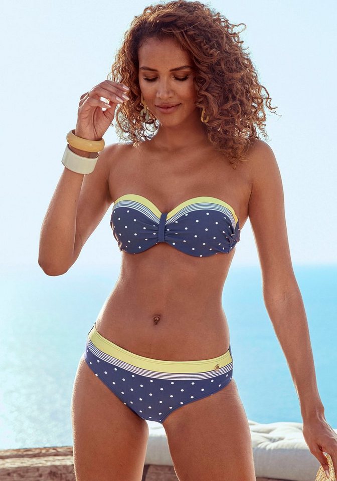 LASCANA Bügel-Bandeau-Bikini-Top Monri, mit kontrastfarbenem Detail von LASCANA