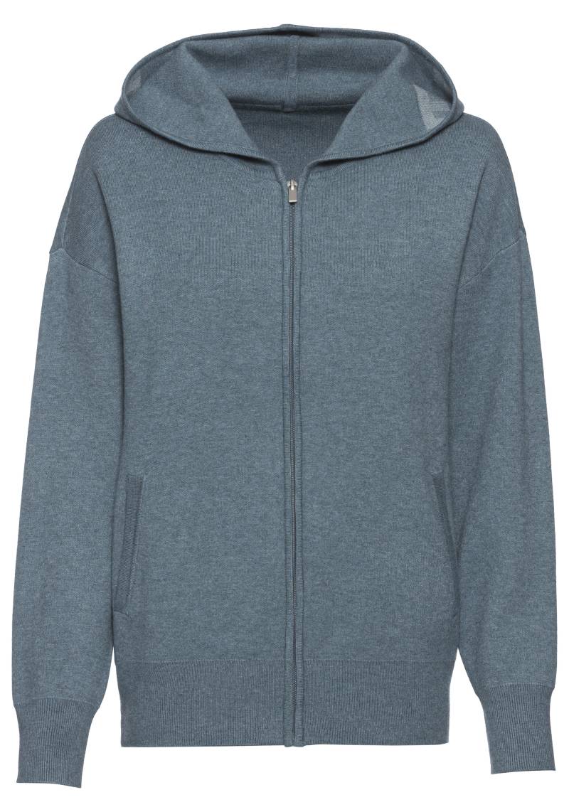 LASCANA - Elbsand LM Knit Jacket petrol melan - Gr. - 36/38 von LASCANA