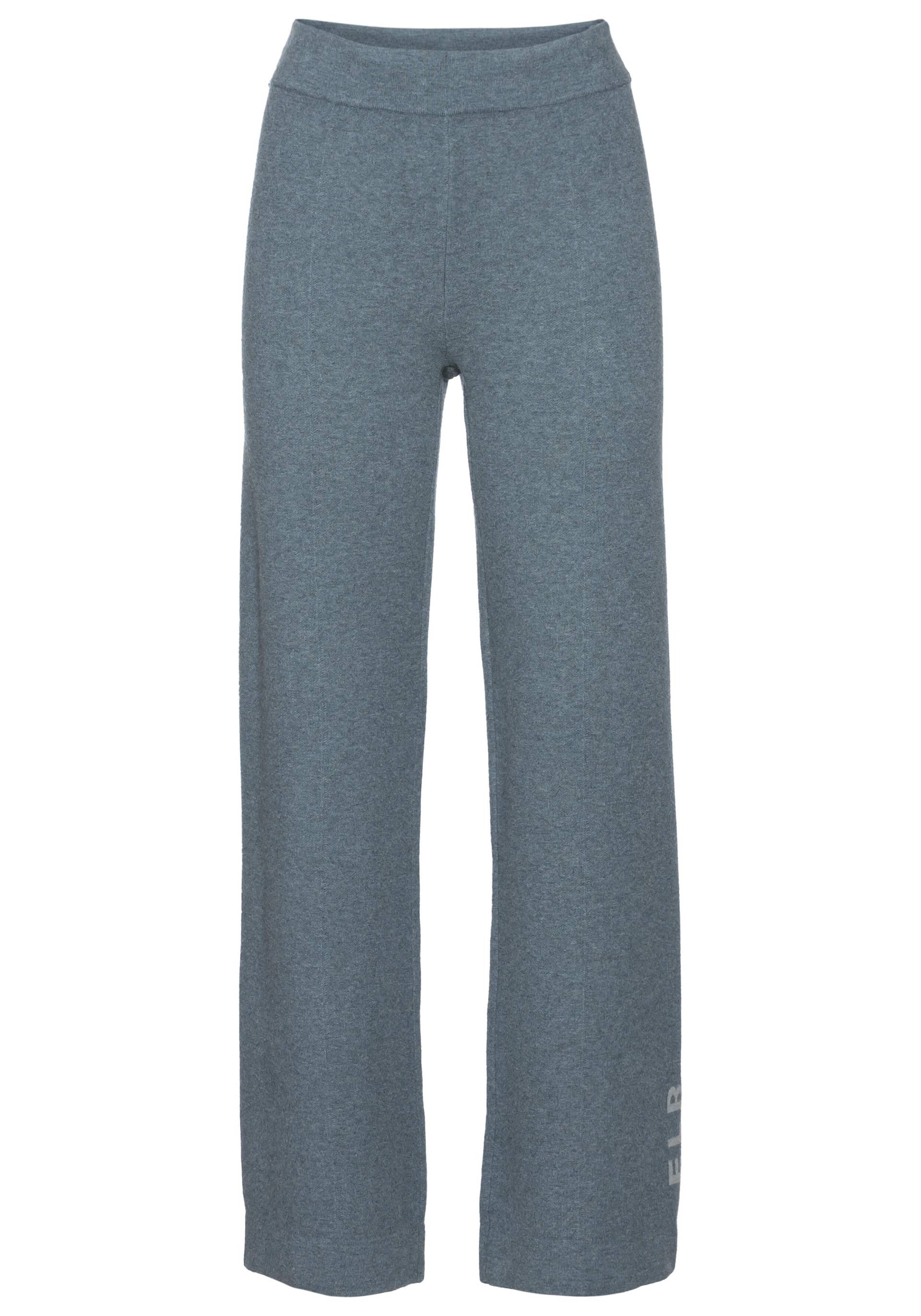 LASCANA - Elbsand LM Knit Wide Leg Pants petrol melan von LASCANA