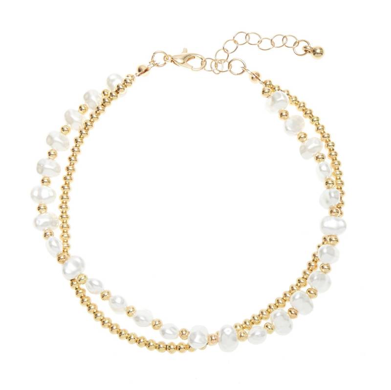 LASCANA Fußkette, mit Süßwasserperlen-Imitaten, Fußkettchen-Armband, Fußketten Set von LASCANA