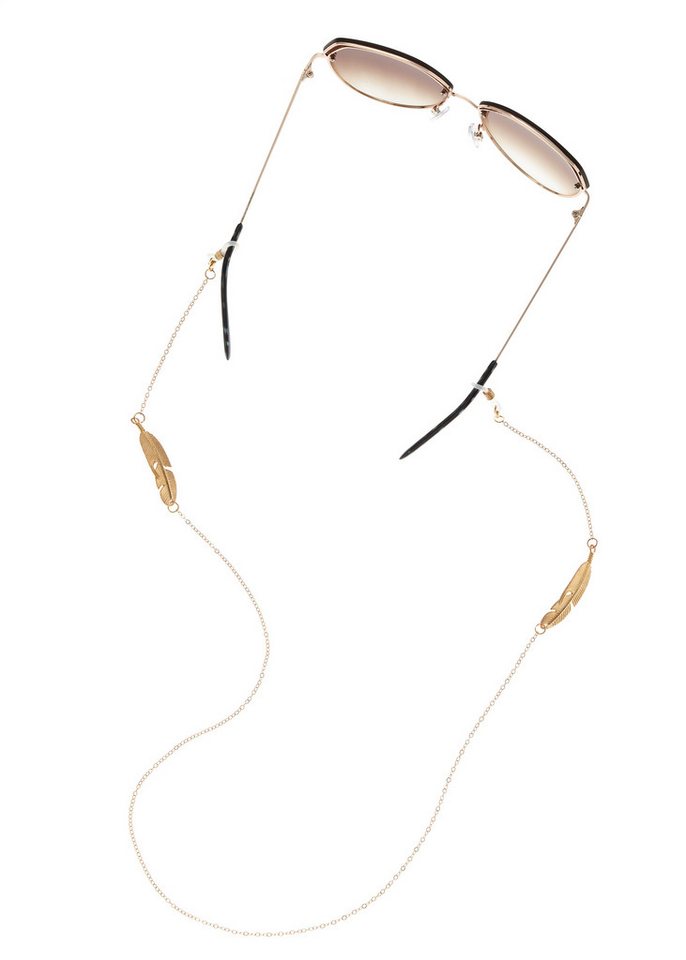 LASCANA Brillenkette Zartes Brillenband mit Federornament, Perfekt zu Brille oder Sonnenbrille oder als Maskenkette von LASCANA