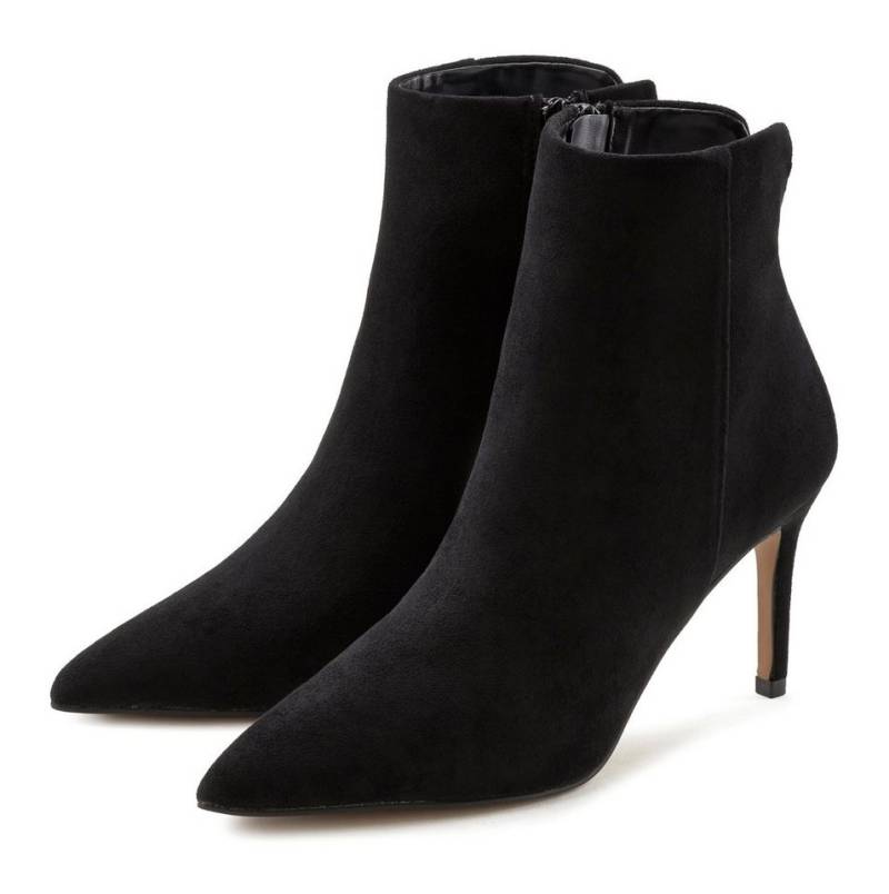 LASCANA High-Heel-Stiefelette in spitzer Form & Pfennigabsatz, Reißverschluss Stiefel VEGAN von LASCANA