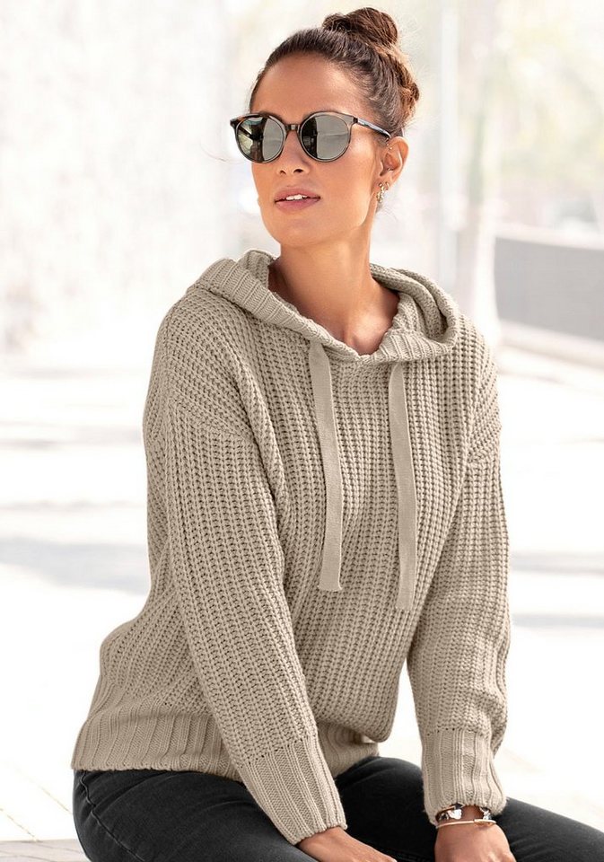 LASCANA Kapuzenpullover aus weichem Grobstrick, weicher Strickpullover mit Kapuze von LASCANA