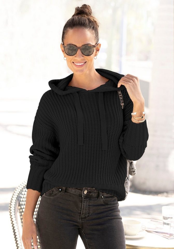 LASCANA Kapuzenpullover aus weichem Grobstrick, weicher Strickpullover mit Kapuze von LASCANA