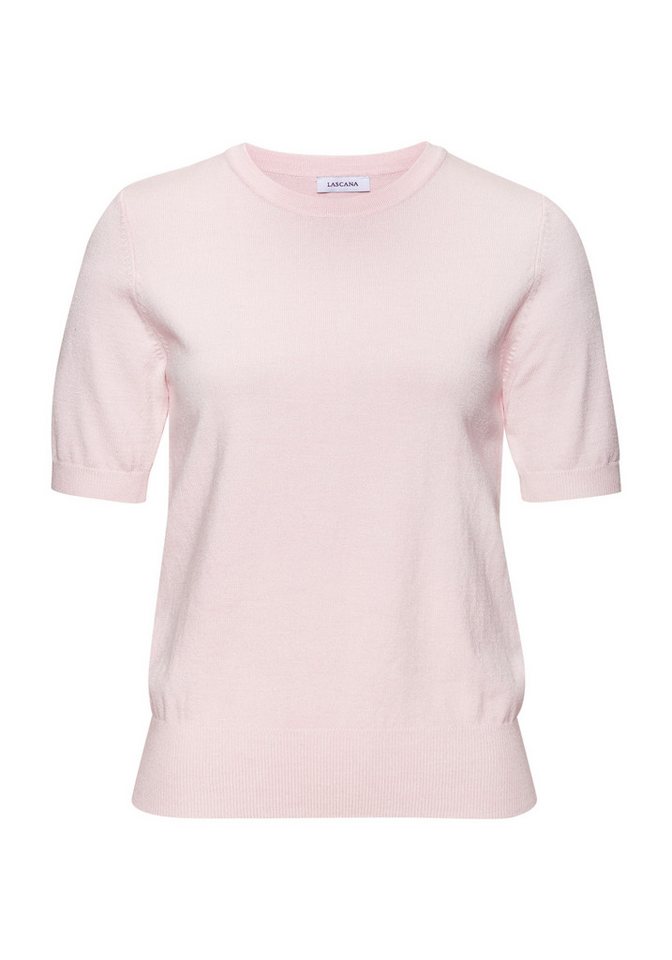 LASCANA Kurzarmpullover in Feinstrick-Qualität, T-Shirt Pullover, basic von LASCANA