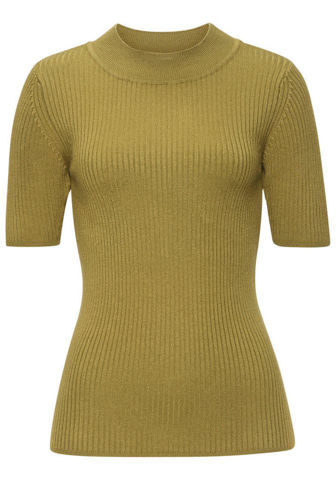 LASCANA Kurzarmpullover mit Rippstruktur, figurbetonter Strickpullover, Basic von LASCANA