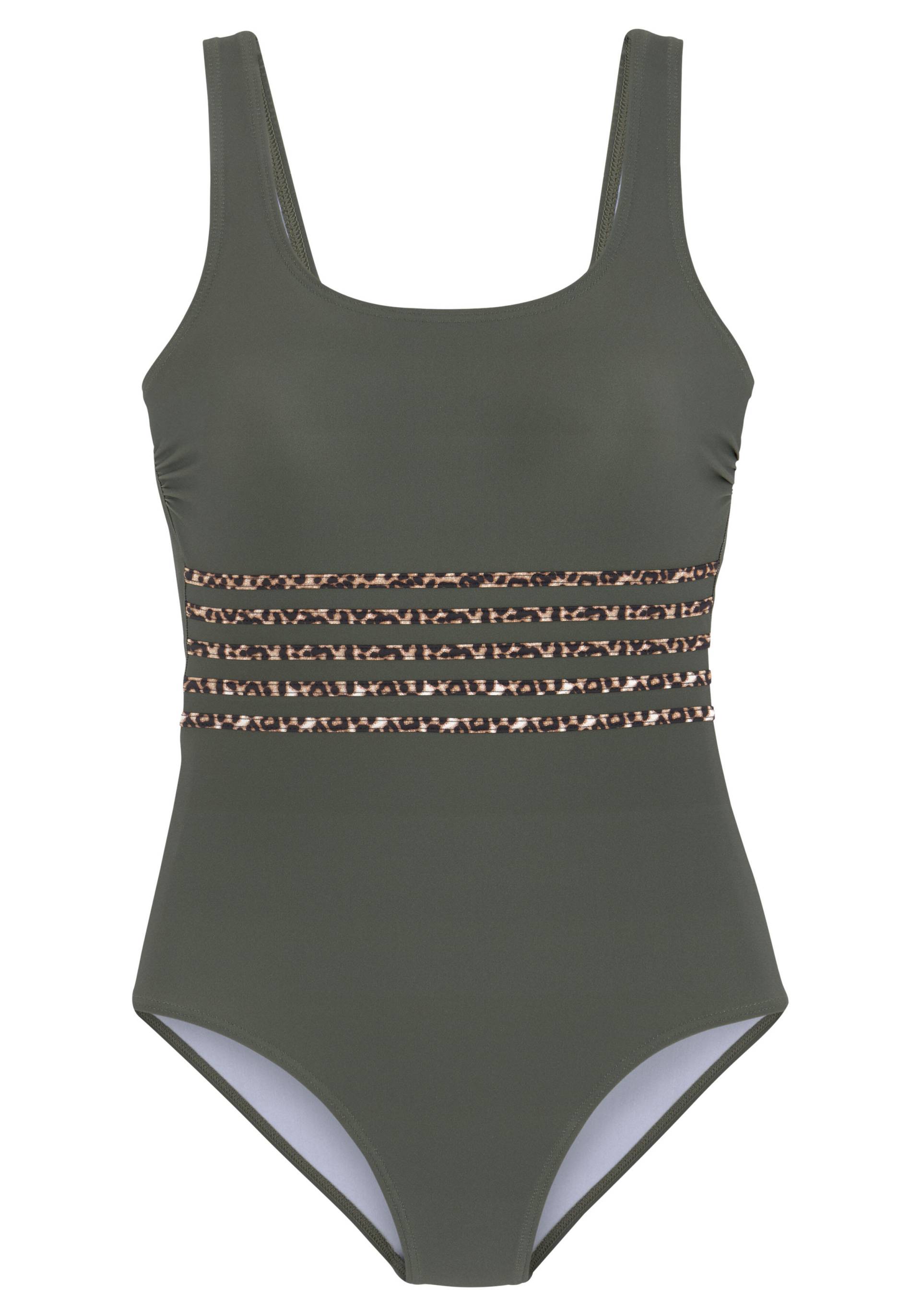 LASCANA - LASCANA Badeanzug oliv-leo - Gr. - 38C von LASCANA