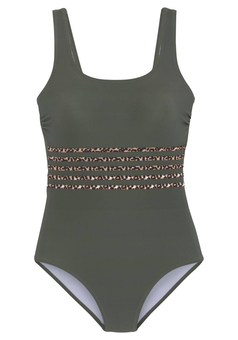 LASCANA - LASCANA Badeanzug oliv-leo - Gr. - 40C von LASCANA