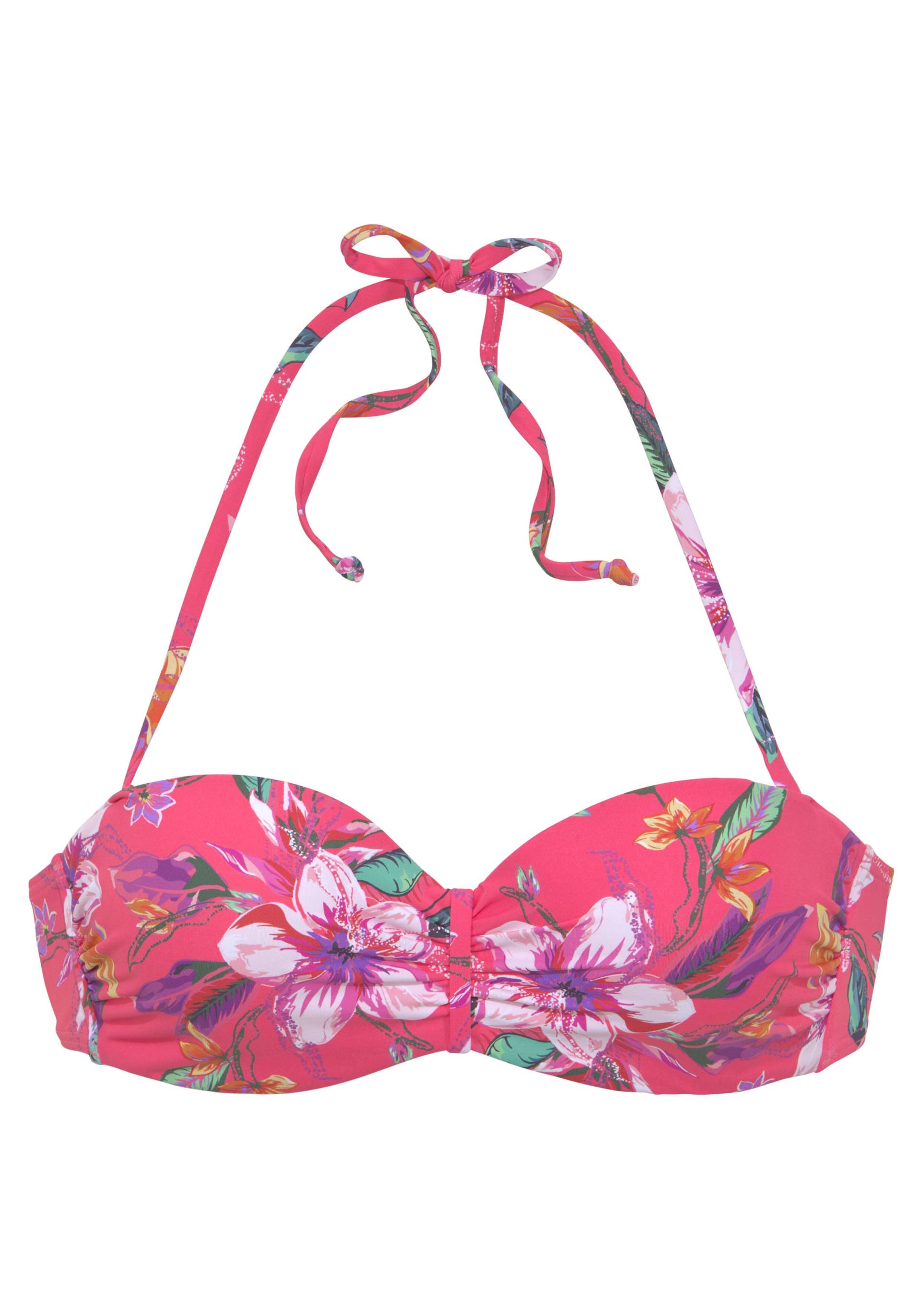 LASCANA - LASCANA Bügel-Bandeau-Top red print - Gr. - 36B von LASCANA
