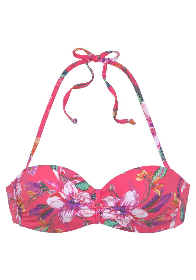 LASCANA - LASCANA Bügel-Bandeau-Top red print - Gr. - 36B von LASCANA