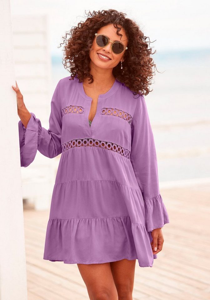 LASCANA Longbluse mit Spitzeneinsätzen, Tunika, Blusenkleid, Strandmode von LASCANA