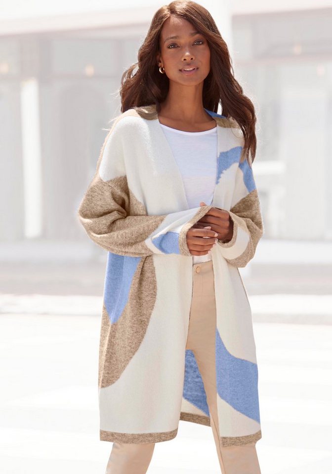 LASCANA Longstrickjacke mit Muster, weicher Cardigan, bequeme Passform von LASCANA