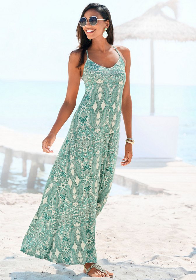 LASCANA Maxikleid mit Alloverdruck, Sommerkleid in lockerer Passform, Strandkleid von LASCANA