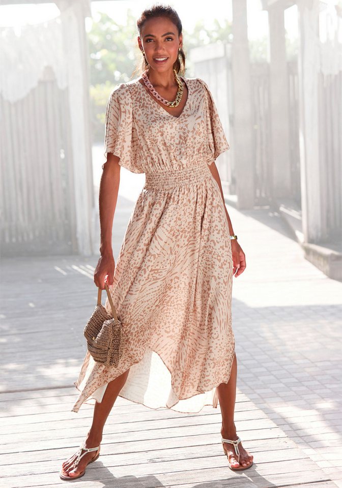 LASCANA Maxikleid mit Animalprint, luftiges Sommerkleid mit Schlitzen von LASCANA