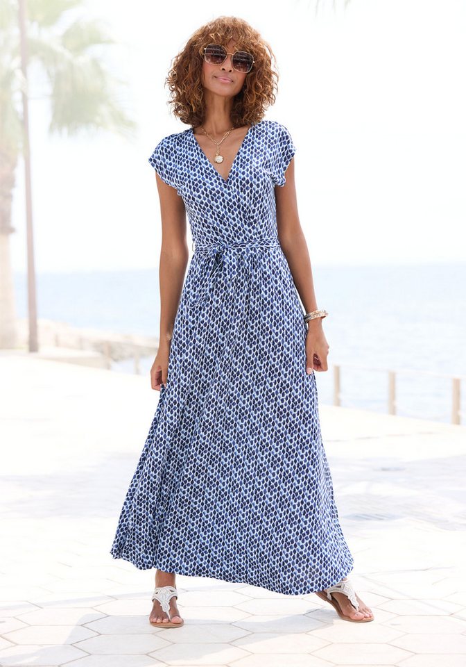 LASCANA Maxikleid mit Bindegürtel, Sommerkleid, Strandkleid von LASCANA