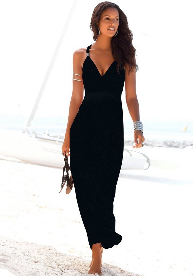 LASCANA Maxikleid mit verstellbarem Ausschnitt und gesmokter Taille, Sommerkleid, Basic LASCANA Maxikleid mit verstellbarem Ausschnitt und gesmokter Taille, Sommerkleid, Basic von LASCANA