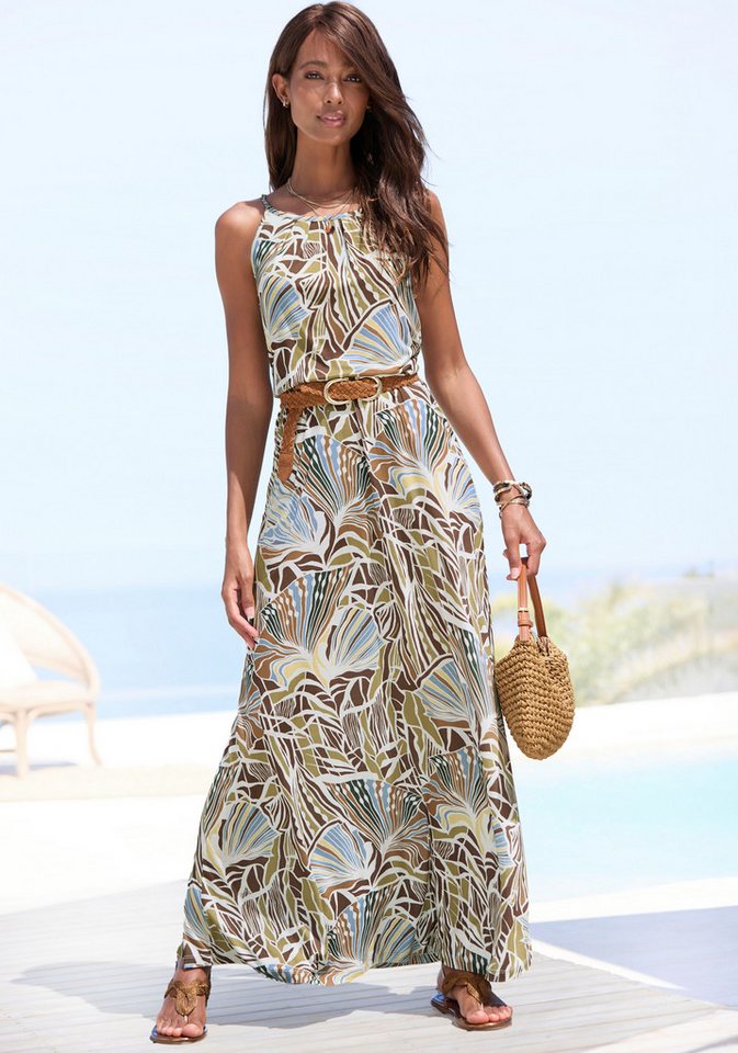 LASCANA Maxikleid, leichtes Sommerkleid mit Alloverprint, fließendes Strandkleid von LASCANA