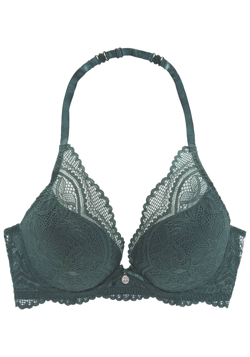 LASCANA - NUANCE Neckholder Push-up bra fir green - Gr. - 80D von LASCANA