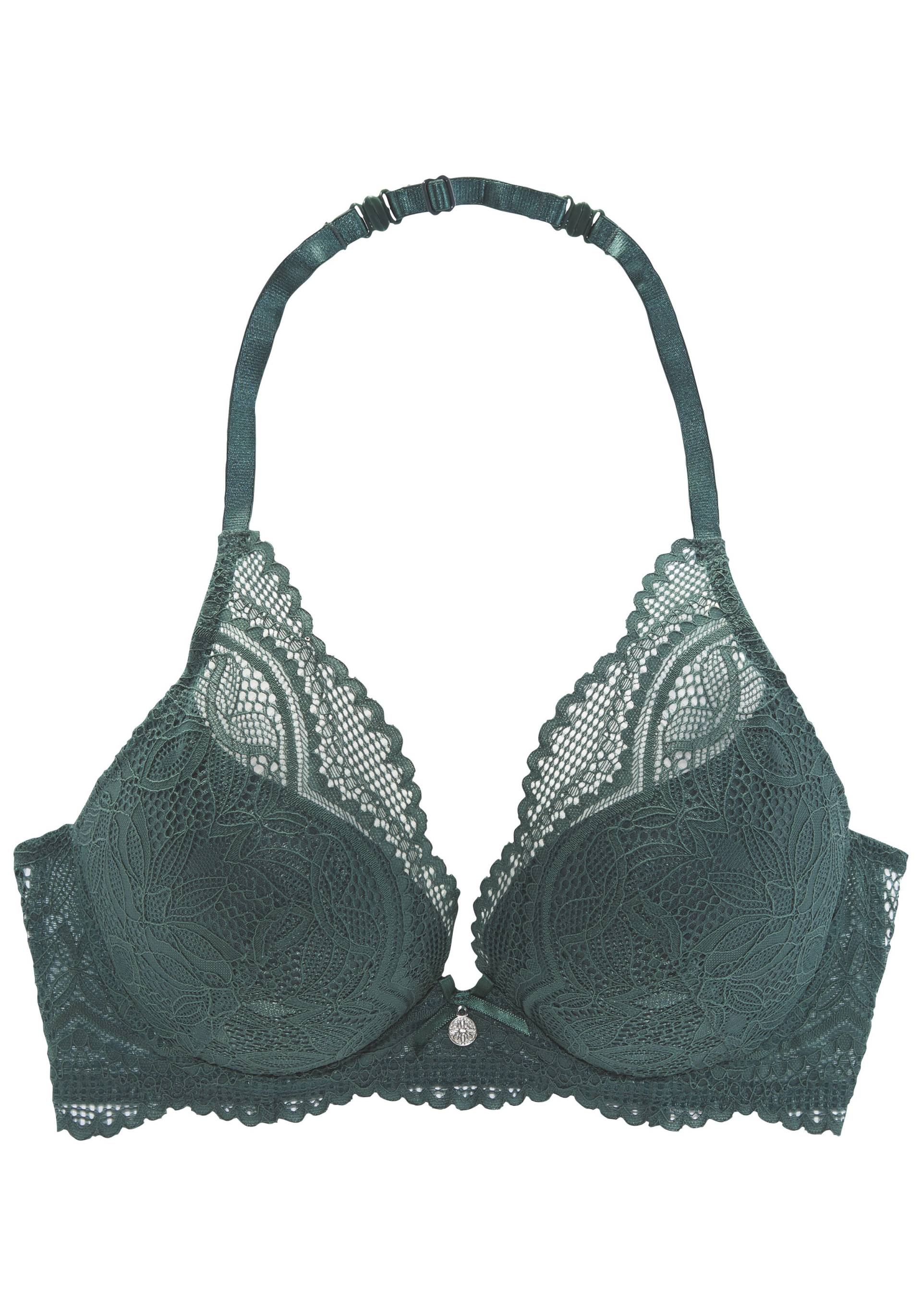 LASCANA - NUANCE Neckholder Push-up bra fir green - Gr. - 85D von LASCANA