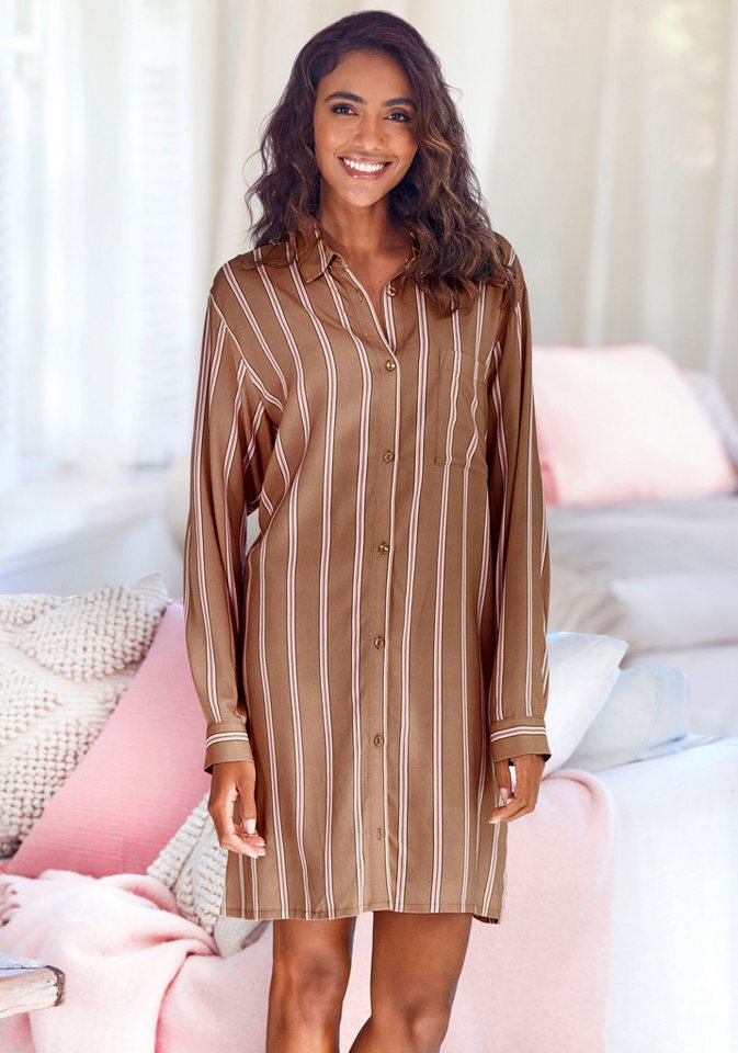 LASCANA Nachthemd mit klassischem Hemdkragen von LASCANA